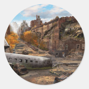 Disaster - New York, NY - No left turn on red Classic Round Sticker