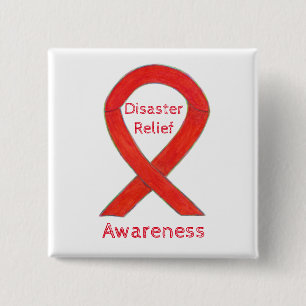Disaster Relief Awareness Ribbon Custom Pins
