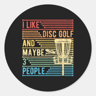 Disc Golf _3 Classic Round Sticker