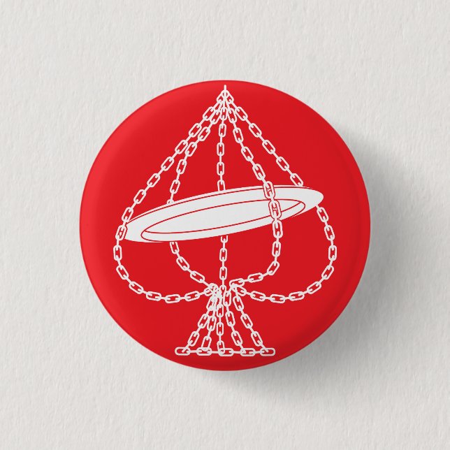 Disc golf ace 3 cm round badge (Front)