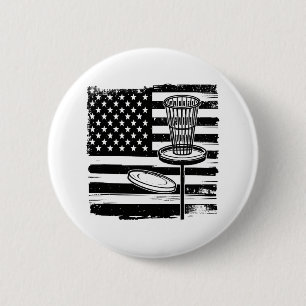 Disc Golf American Flag 6 Cm Round Badge