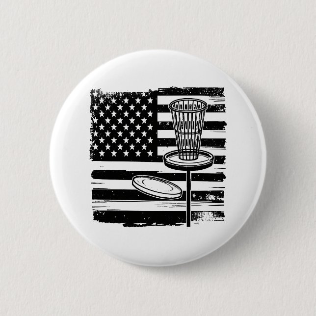 Disc Golf American Flag 6 Cm Round Badge (Front)