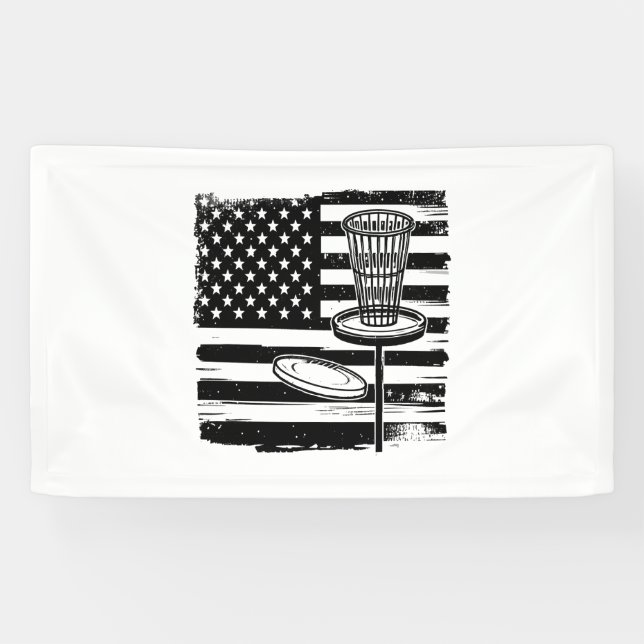 Disc Golf American Flag Banner (Horizontal)