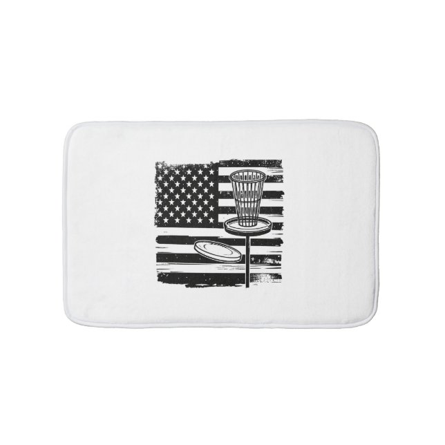 Disc Golf American Flag Bath Mat (Front)