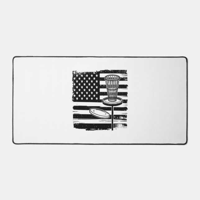 Disc Golf American Flag Desk Mat (Front)