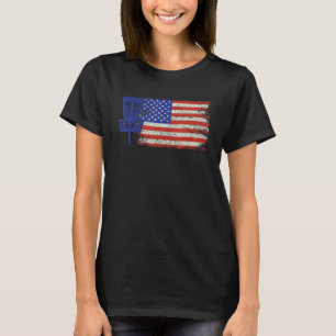 Disc Golf American Flag Distressed Usa Disc Golfe T-Shirt