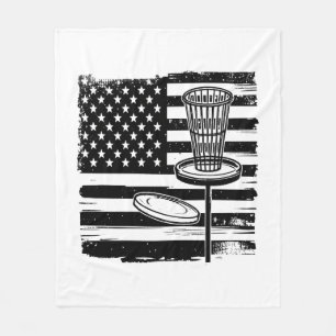 Disc Golf American Flag Fleece Blanket
