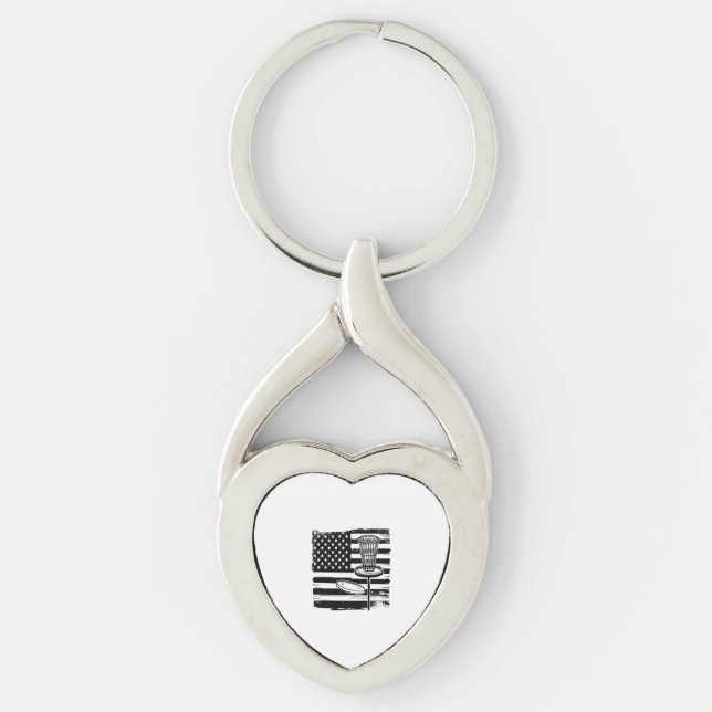 Disc Golf American Flag Key Ring (Front)