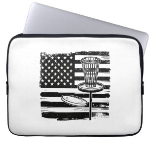 Disc Golf American Flag Laptop Sleeve