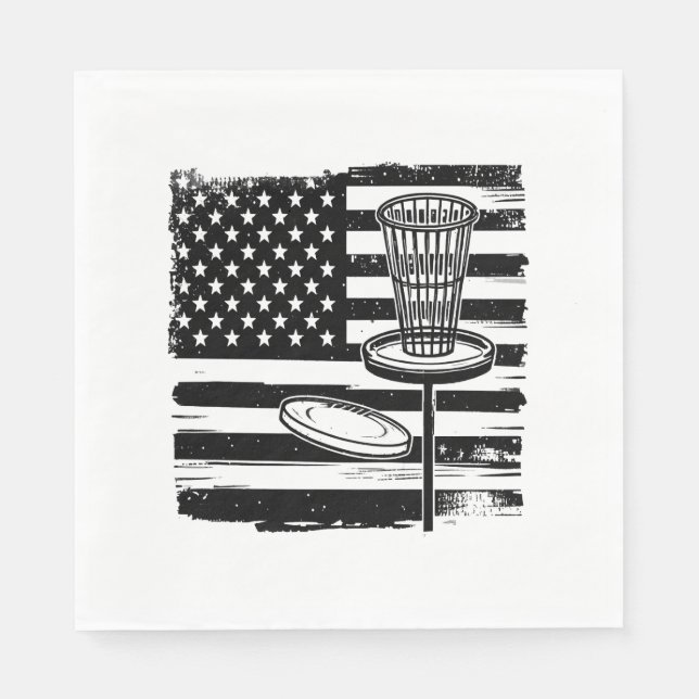Disc Golf American Flag Napkin (Front)