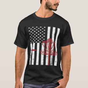 Disc Golf American Flag Patriotic Disc Golf T-Shirt