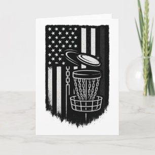 Disc Golf American Flag Patriotic Sket Graphic Card