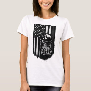 Disc Golf American Flag Patriotic Sket Graphic T-Shirt