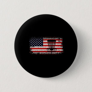 Disc Golf American Flag - Red White And Blue  6 Cm Round Badge