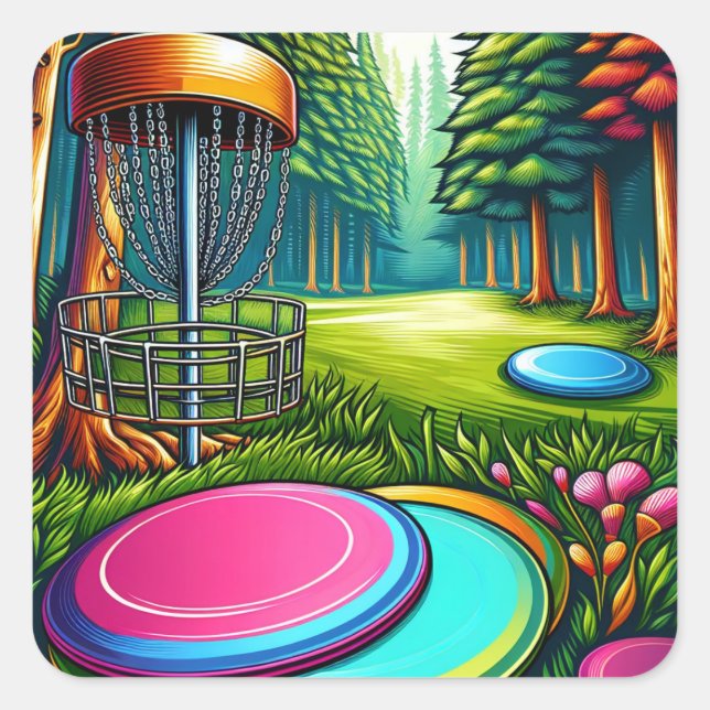 Disc Golf and Eagle themed   Square Sticker (Front)