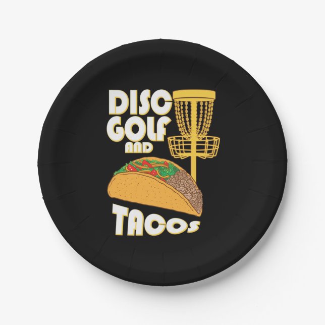 Disc Golf And Tacos Paper Plate (Front)