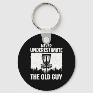 Disc Golf Art For Grandpa Men Dad Disc Golf Player Key Ring
