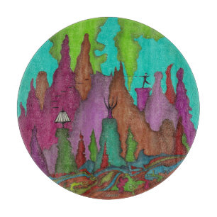 Disc Golf Art Glass Cutting Board