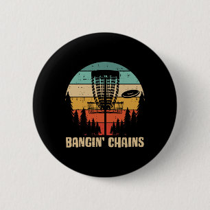 Disc Golf Bangin Chains Retro Frisbee Golfer Frolf 6 Cm Round Badge