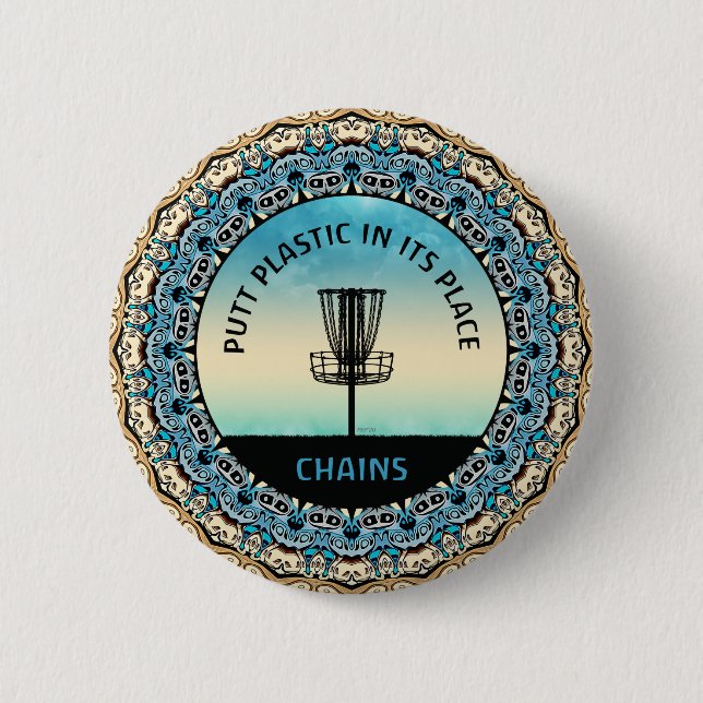 Disc Golf Basket 6 Cm Round Badge (Front)