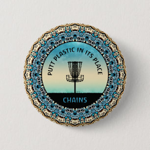 Disc Golf Basket 6 Cm Round Badge