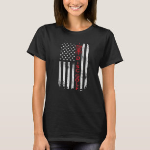 Disc Golf Basket American Usa Flag For Disc Golfe T-Shirt