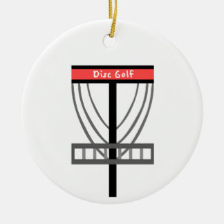 Disc Golf Basket Ceramic Tree Decoration