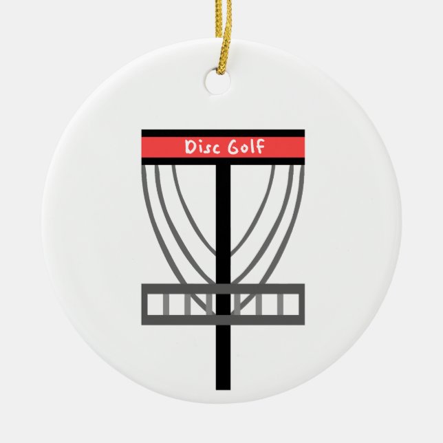 Disc Golf Basket Ceramic Tree Decoration (Front)
