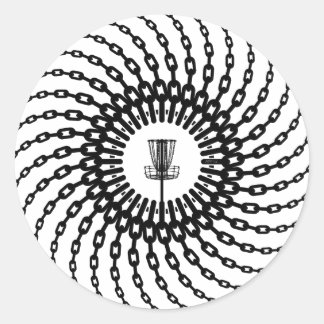Disc Golf Basket Chains Classic Round Sticker
