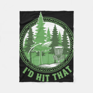 Disc Golf Basket Flying Disc Id Hit That Funny  Fleece Blanket