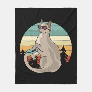 Disc Golf Basket Funny Cat Gift Player Fleece Blanket