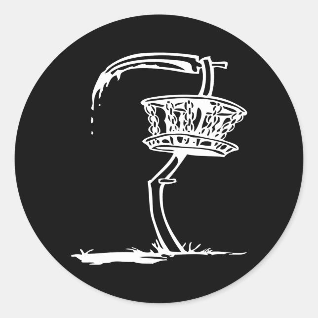 Disc Golf Basket Reaper Sickle Gift Funny Men Classic Round Sticker (Front)