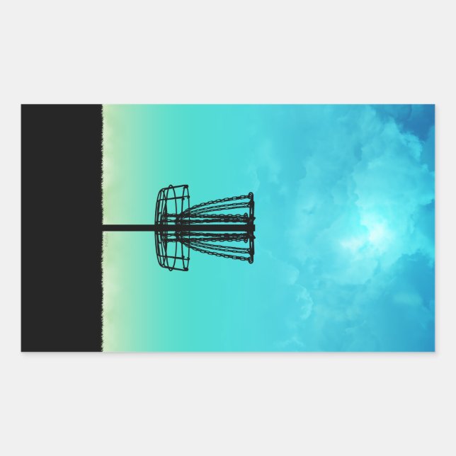 Disc Golf Basket Rectangular Sticker (Front)