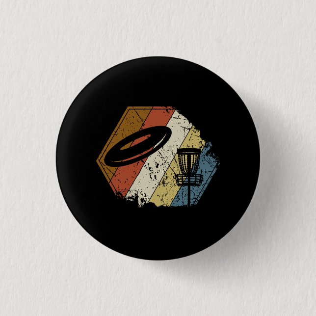 Disc Golf Basket Retro 3 Cm Round Badge (Front)