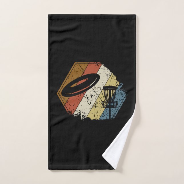 Disc Golf Basket Retro Hand Towel (Hand Towel)