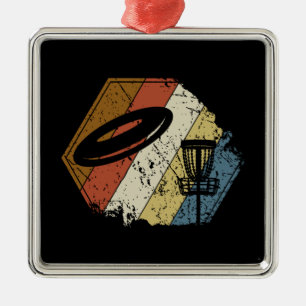 Disc Golf Basket Retro Metal Tree Decoration
