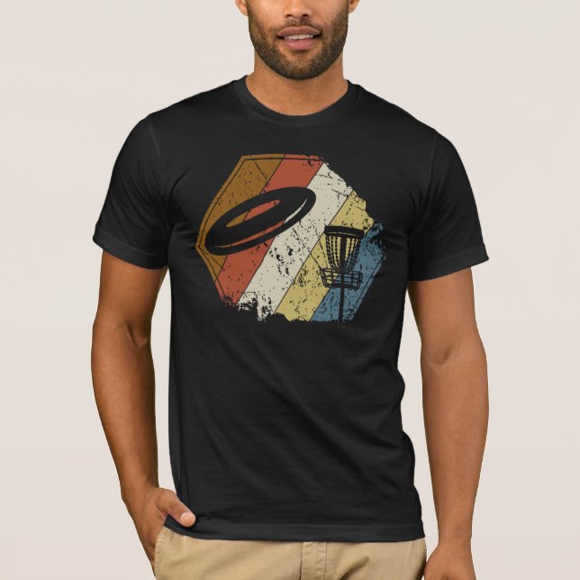 Disc Golf Basket Retro T-Shirt (Front)