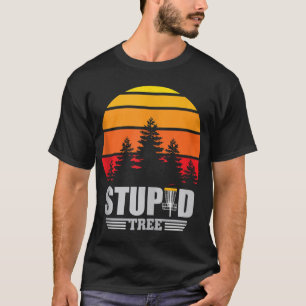 Disc Golf Basket Stupid Tree Frisbee Vintage Retro T-Shirt