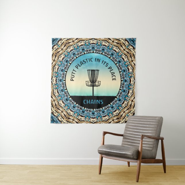 Disc Golf Basket Tapestry (In Situ)