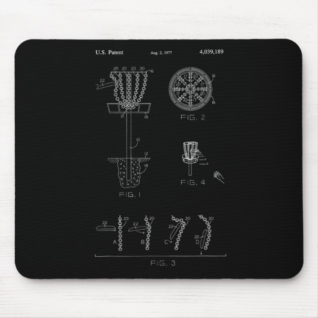 Disc Golf Basket Target Patent Design - Frolf  Mouse Mat (Front)