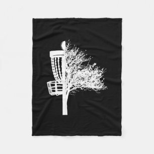 Disc Golf Basket Tree  Fleece Blanket