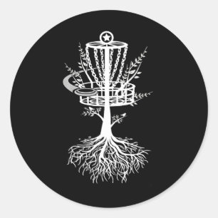 Disc Golf Basket Tree Frisbee Root Classic Round Sticker