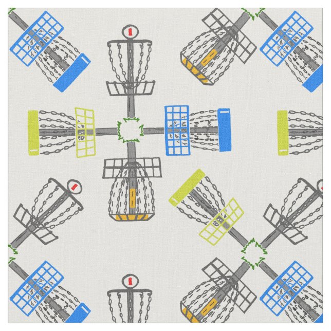 disc golf baskets tile fabric (Close Up)