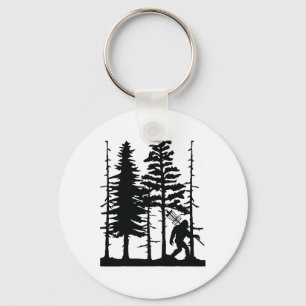 Disc Golf Bigfoot Hiding Wildlife Trees Nature Ret Key Ring