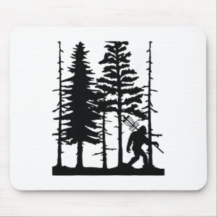Disc Golf Bigfoot Hiding Wildlife Trees Nature Ret Mouse Mat