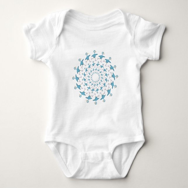 Disc Golf Bird Baby Bodysuit (Front)