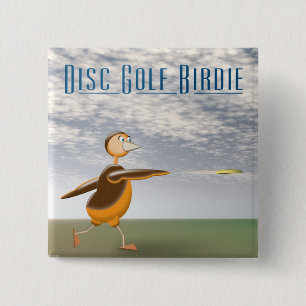 Disc Golf Birdie 15 Cm Square Badge
