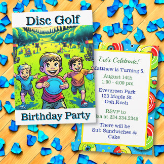 Disc Golf Boy's Birthday Party Invitation