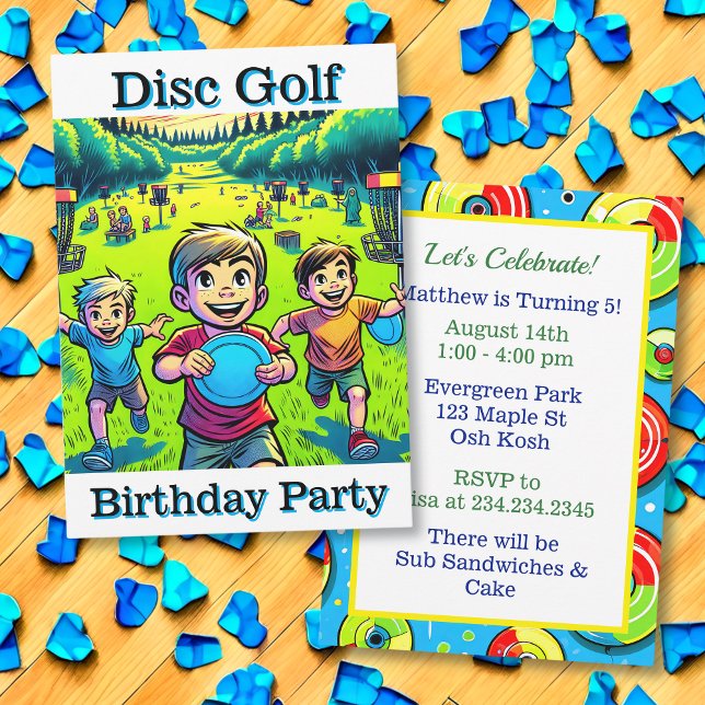 Disc Golf Boy's Birthday Party Invitation (Creator Uploaded)