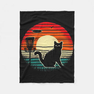 Disc Golf Cat Funny Cat Disc Golf Graphic Tee For Fleece Blanket
